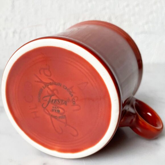 Fiestaware Tom & Jerry Ring Handle Mug - Paprika Fiesta Ware Homer Laughlin Cup - Picture 5 of 6